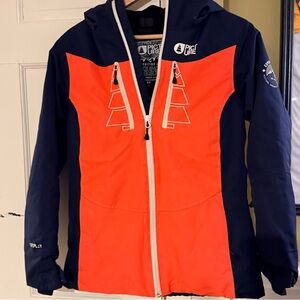 Girls Orange and Navy Ski Jacket